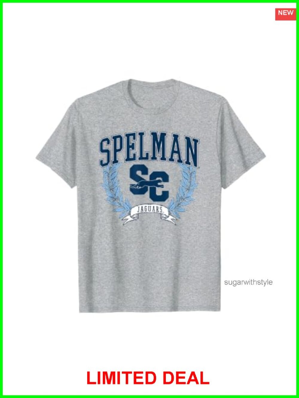 Spelman College Jaguars Crew Neck T-Shirt Lightweight Classic Fit
